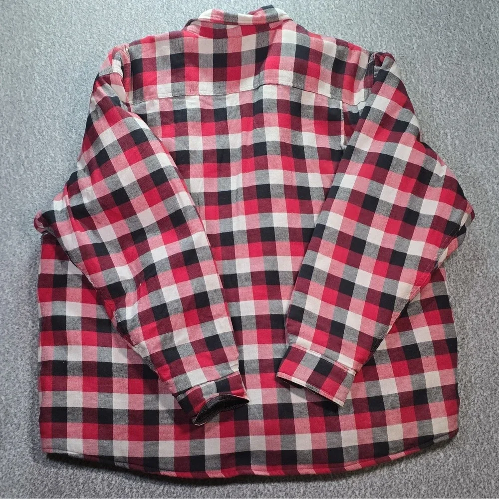 Wrangler Men's 3XL Big & Tall Quilted Lined Plaid Shacket Button Pockets